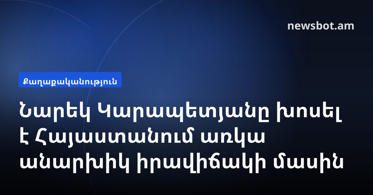 Նարեկ Կարապետյանը խոսել է Հայաստանում առկա անարխիկ իրավիճակի մասին