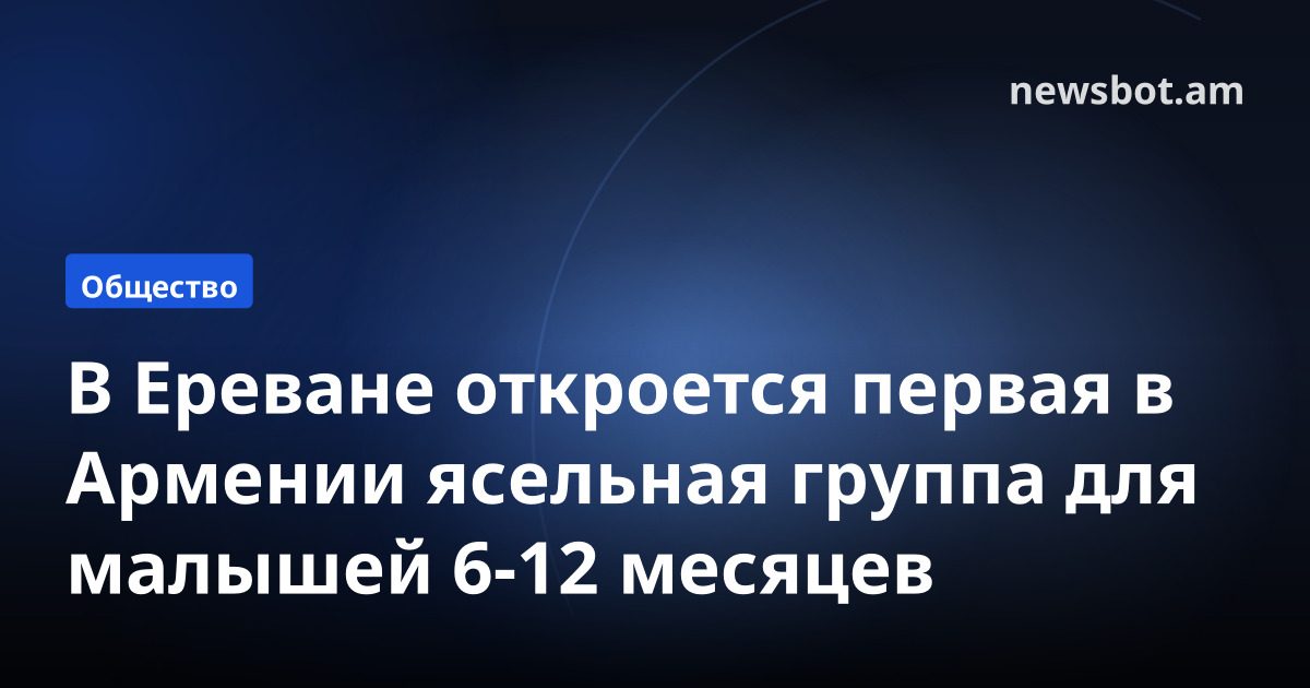 В Ереване откроется первая в Армении ясельная группа для малышей 6-12 месяцев