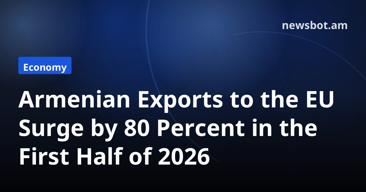 Armenian Exports to the EU Surge by 80 Percent in the First Half of 2026